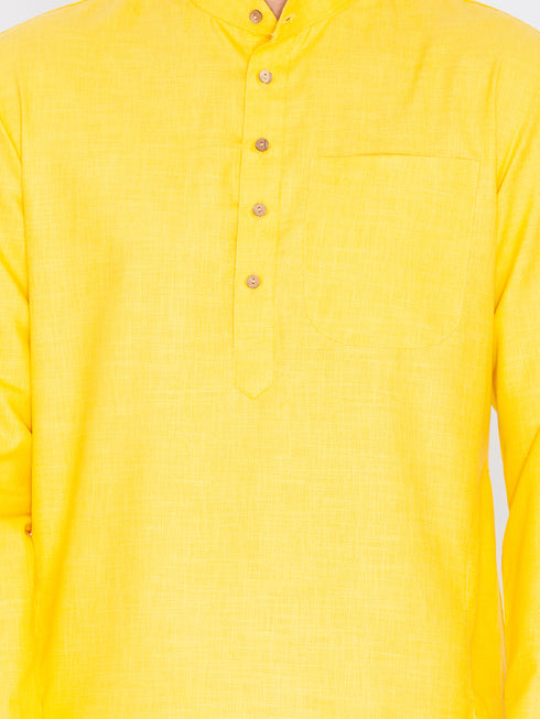 Men's Yellow Linen Kurta